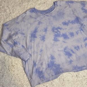 Athleta Blue Tie Dye Lightweight Sweatshirt